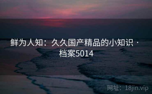 鲜为人知：久久国产精品的小知识 · 档案5014